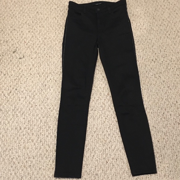 J Brand Maria High Rise black super skinny jeans